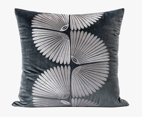Abstract Feather Pattern Throw Pillows for Couch, Simple Modern Sofa Throw Pillows, Contemporary Throw Pillow for Living Room, Modern Square Pillows-Silvia Home Craft