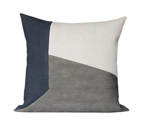 Large Modern Throw Pillows, Decorative Throw Pillow for Couch, Blue Grey Modern Sofa Pillows, Decorative Throw Pillows for Living Room, Large Square Pillows-Silvia Home Craft