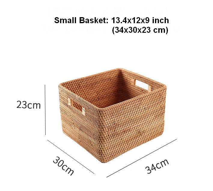 Extra Large Woven Baskets for Living Room, Storage Baskets for Clothes, Storage Baskets for Kitchen, Rectangular Storage Basket for Bedroom, Storage Baskets for Shelves-Silvia Home Craft