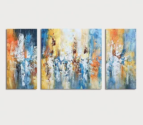 Acrylic Painting on Canvas, Modern Paintings for Living Room, Hand Painted Canvas Art, Palette Knife Paintings-Silvia Home Craft
