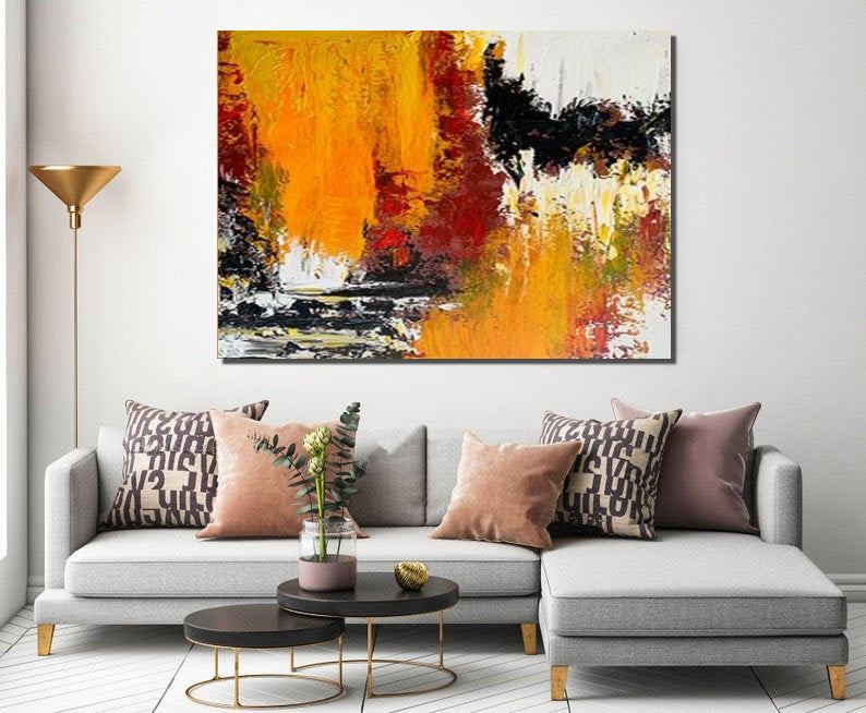 Living Room Wall Art, Modern Wall Art Paintings, Buy Paintings Online, Huge Canvas Painting-Silvia Home Craft