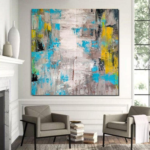 Modern Wall Art Ideas, Abstract Wall Painting, Huge Abstract Artwork, Extra Large Paintings for Livingroom, Simple Modern Art, Modern Canvas Painting-Silvia Home Craft