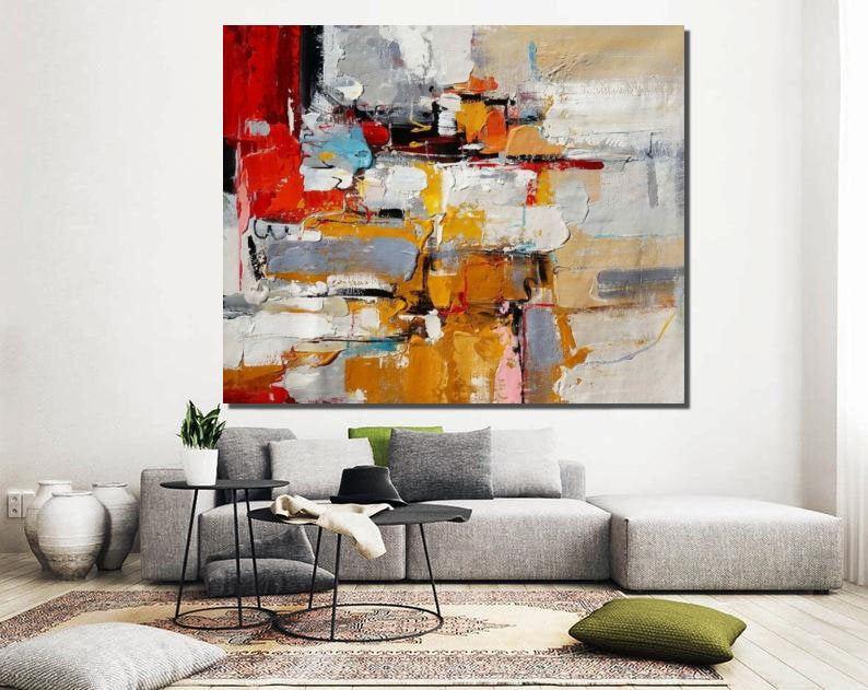 Contemporary Wall Art Ideas, Modern Acrylic Painting, Extra Large Paintings for Living Room, Hand Painted Abstract Painting, Large Paintings for Bedroom-Silvia Home Craft