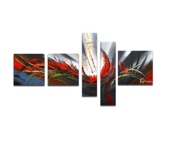 Abstract Canvas Painting, Simple Acrylic Art, 5 Piece Wall Painting, Canvas Painting for Living Room, Contemporary Modern Art-Silvia Home Craft
