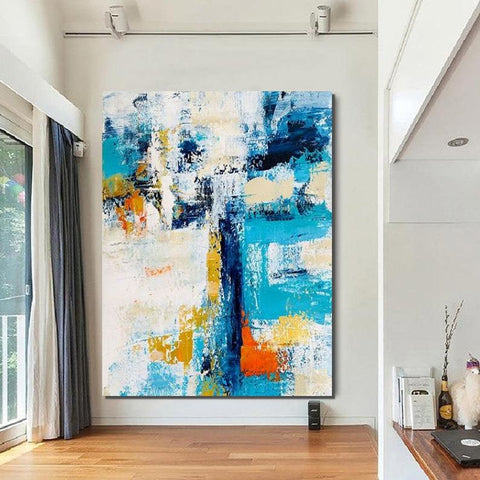 Abstract Canvas Painting, Modern Paintings for Dining Room, Hand Painted Wall Painting, Extra Large Abstract Artwork-Silvia Home Craft