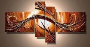 Large Canvas Art Painting, Abstract Acrylic Art on Canvas, 4 Piece Wall Art Paintings, Bedroom Wall Art Ideas, Buy Painting Online-Silvia Home Craft