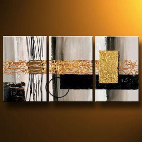 Modern Abstract Art, 3 Piece Wall Art, Bedroom Canvas Painting, Acrylic Painting, Modern Wall Art Painting-Silvia Home Craft