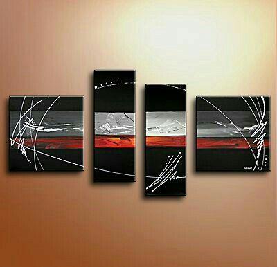 Black Abstract Canvas Art, Extra Large Painting on Canvas, Living Room Wall Art Paintings, Simple Modern Art for Sale-Silvia Home Craft