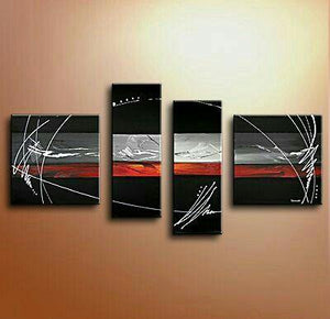Black Abstract Canvas Art, Extra Large Painting on Canvas, Living Room Wall Art Paintings, Simple Modern Art for Sale-Silvia Home Craft