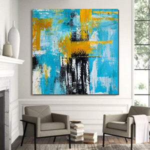 Acrylic Paintings for Bedroom, Living Room Wall Painting, Large Paintings for Sale, Abstract Acrylic Paintings, Contemporary Modern Art, Simple Canvas Painting-Silvia Home Craft
