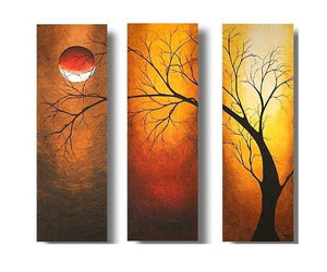 Acrylic Modern Paintings, Acrylic Wall Art Painting, Moon Painting, Tree Painting, Paintings for Bedroom-Silvia Home Craft