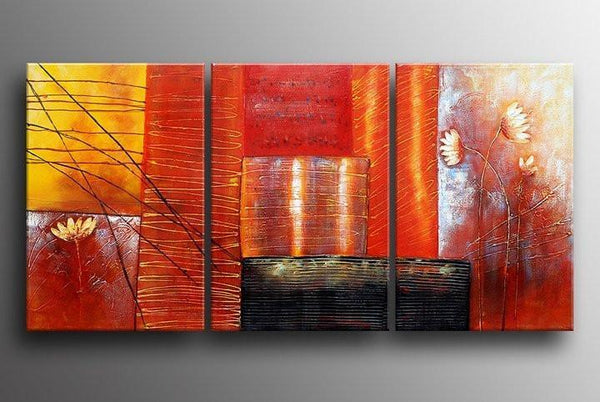 Red Abstract Painting, Abstract Art, Canvas Painting, Abstract Art for Sale-Silvia Home Craft