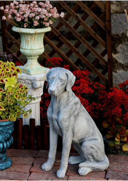 Large Dog Statue for Garden, Sitting Dog Statues, Pet Statue for Garden Courtyard Ornament, Villa Outdoor Decor Gardening Ideas-Silvia Home Craft