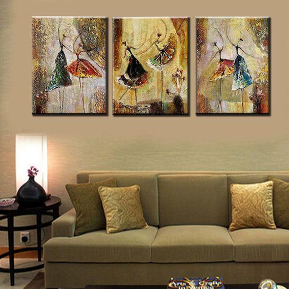 Abstract Acrylic Painting, Ballet Dancers Painting, Canvas Painting for Dining Room, Modern Paintings for Sale-Silvia Home Craft
