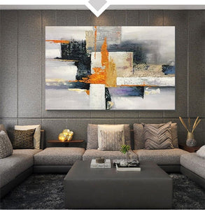 Abstract Acrylic Painting, Modern Paintings for Living Room, Hand Painted Wall Painting, Extra Large Abstract Art-Silvia Home Craft