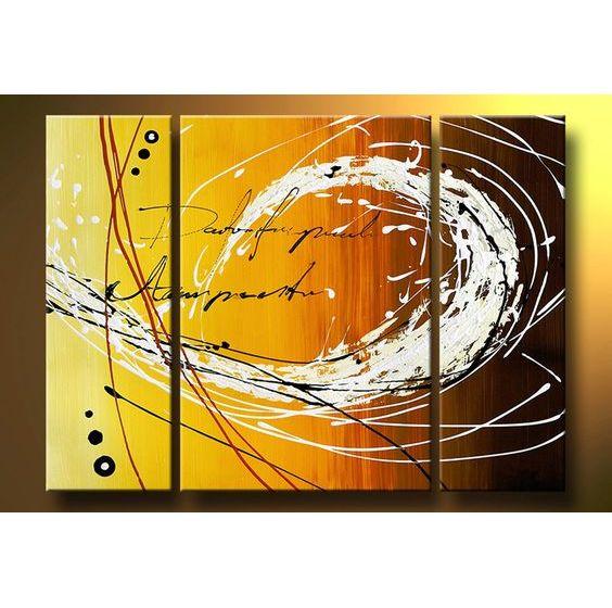Bedroom Wall Art Paintings, Modern Abstrct Painting, Living Room Wall Art Ideas, 3 Piece Canvas Paintnig, Large Abstract Paintings-Silvia Home Craft