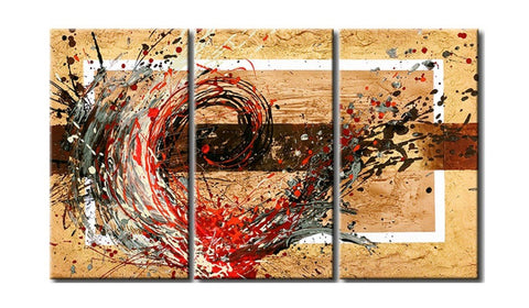 Acrylic Abstract Paintings for Living Room, 3 Piece Wall Painting, Modern Acrylic Paintings, Large Wall Art Paintings-Silvia Home Craft