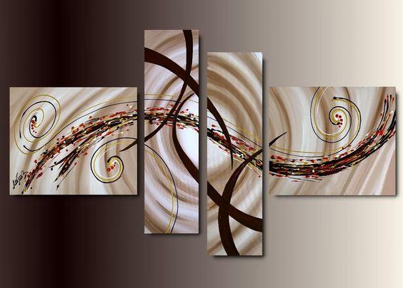 Simple Canvas Art Painting, Abstract Acrylic Paintings, 4 Piece Wall Art, Simple Modern Art, Large Paintings for Bedroom, Buy Painting Online-Silvia Home Craft