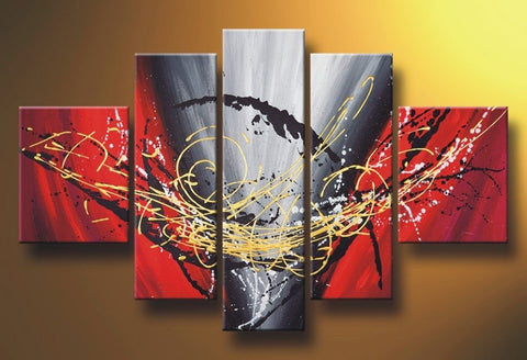 Dancing Lines Abstract Art, Dining Room Canvas Painting, Acrylic Art for Sale, Huge Painting on Canvas, Simple Modern Art-Silvia Home Craft