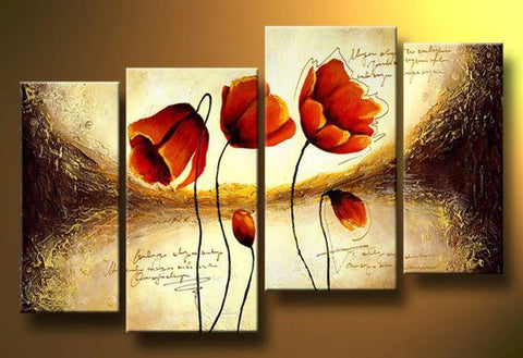 Flower Abstract Painting, Large Acrylic Painting, Flower Abstract Painting, Bedroom Wall Art Paintings, Buy Art Online-Silvia Home Craft