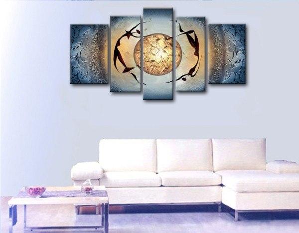 Abstract Figure Painting, African Girl Painting, 5 Piece Canvas Painting, Woman Painting-Silvia Home Craft