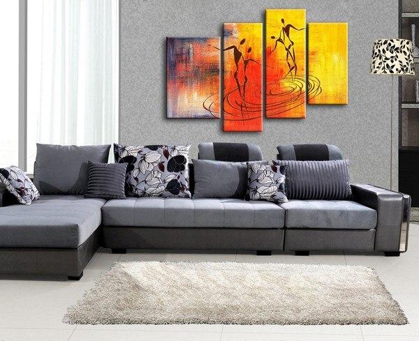 Abstract Painting of Love, Large Acrylic Painting, Abstract Painting on Canvas, Bedroom Wall Art Paintings, Simple Modern Art-Silvia Home Craft