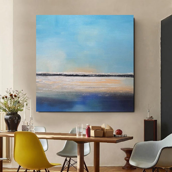 Bedroom Wall Painting, Original Landscape Paintings, Large Paintings for Living Room, Hand Painted Acrylic Painting, Seascape Canvas Paintings-Silvia Home Craft