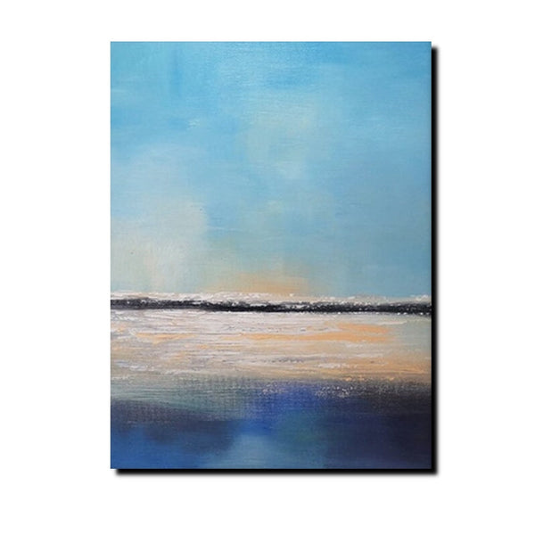 Simple Seascape Painting, Living Room Wall Art Painting, Landscape Canvas Paintings, Extra Large Acrylic Paintings, Bedroom Modern Paintings-Silvia Home Craft