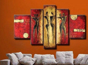Acrylic Modern Wall Art Paintings, Hand Painted Canvas Art, Modern Paintings for Living Room, Multi Panel Canvas Painting-Silvia Home Craft