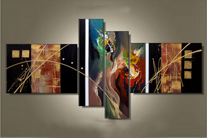 Canvas Art Painting, Large Wall Art Paintings on Canvas, Abstract Painting for Living Room, Acrylic Artwork on Canvas, 4 Piece Wall Art, Hand Painted Art-Silvia Home Craft
