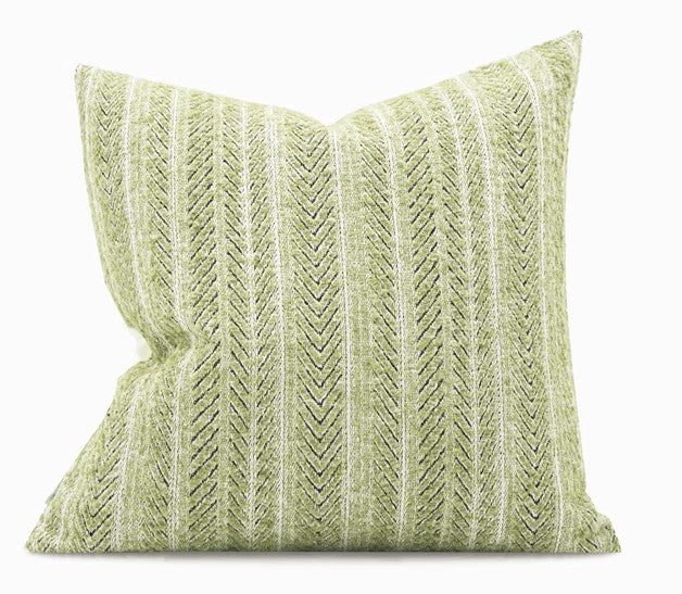 Morocco Green White Modern Sofa Pillows, Large Square Modern Throw Pillows for Couch, Large Decorative Throw Pillows, Simple Throw Pillow for Interior Design-Silvia Home Craft