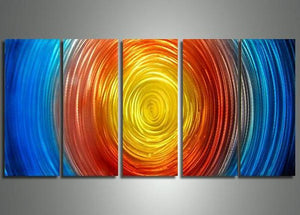 Acrylic Painting Abstract, Living Room Wall Art Paintings, Modern Contemporary Art, Colorful Lines-Silvia Home Craft