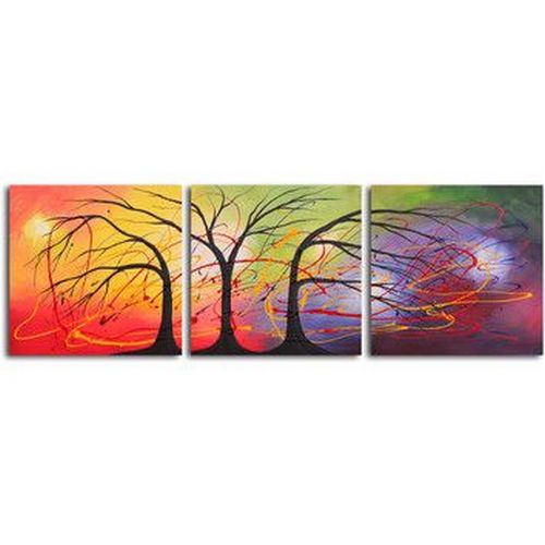 Acrylic Painting Abstract, 3 Piece Wall Art, Paintings for Living Room, Landscape Paintings, Hand Painted Canvas Painting-Silvia Home Craft