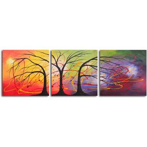 Acrylic Painting Abstract, 3 Piece Wall Art, Paintings for Living Room, Landscape Paintings, Hand Painted Canvas Painting-Silvia Home Craft