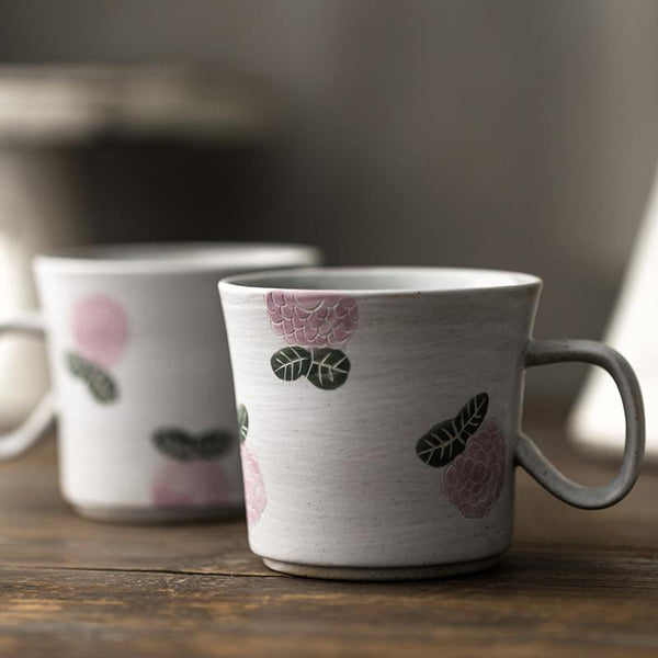 Handmade Pottery Coffee Cup, Rose Ceramic Coffee Mug, Cappuccino Coffee Cup, Tea Cup-Silvia Home Craft