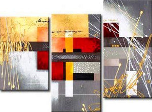 3 Piece Wall Art, Abstract Acrylic Paintings, Texture Artwork, Acrylic Painting on Canvas, Modern Wall Art Paintings-Silvia Home Craft