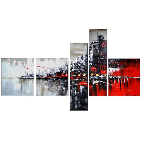 Living Room Wall Art, Cityscape Painting, Modern Paintings, Contemporary Wall Art Painting, Acrylic Artwork-Silvia Home Craft