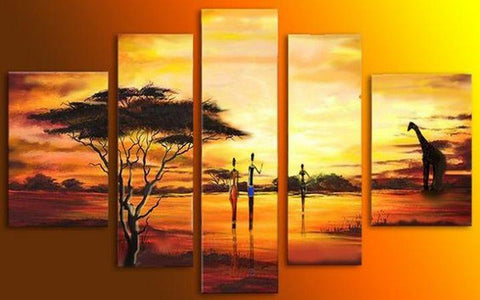 Extra Large Wall Art, African Hunting Painting, Bedroom Canvas Painting, Buy Art Online-Silvia Home Craft