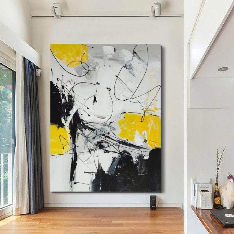 Large Contemporary Canvas Painting, Modern Acrylic Artwork, Wall Art for Living Room, Hand Painted Wall Art Painting-Silvia Home Craft
