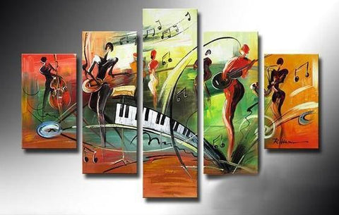Music Painting, Modern Abstract Painting, Hand Painted Abstract Painting, Acrylic Painting on Canvas-Silvia Home Craft