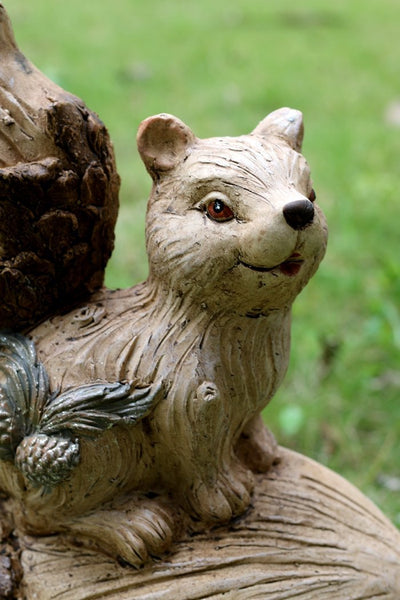 Large Squirrel with Pine Cones Statue for Garden, Animal Statue for Garden Ornament, Villa Outdoor Decor Gardening Ideas-Silvia Home Craft
