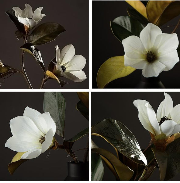 Large White Magnolias Artificial Flowers, Artificial Botany Plants, Magnolia Flower, Silk Flower Arrangement-Silvia Home Craft