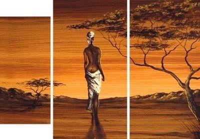 African Woman Painting, 3 Piece Wall Art, African Painting, Canvas Painting for Dining Room, Acrylic Painting on Canvas-Silvia Home Craft