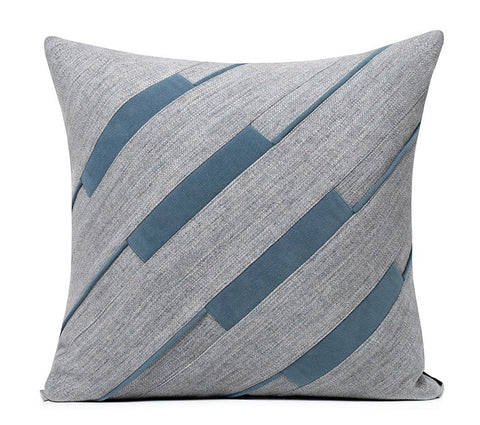 Grey Blue Decorative Pillows, Grey Throw Pillow for Couch, Simple Modern Sofa Pillows, Modern Throw Pillows for Couch-Silvia Home Craft