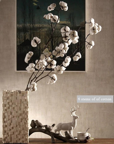 Dried Cotton Stalks, Cotton Stalks, Dried Decor, Natural Decorations, Cotton Flower-Silvia Home Craft