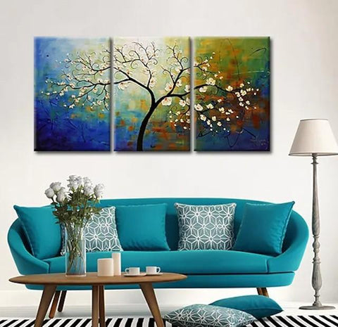 Heavy Texture Painting, Acrylic Painting for Bedroom, Tree of Life Painting, Palette Knife Painting, Simple Painting Ideas-Silvia Home Craft