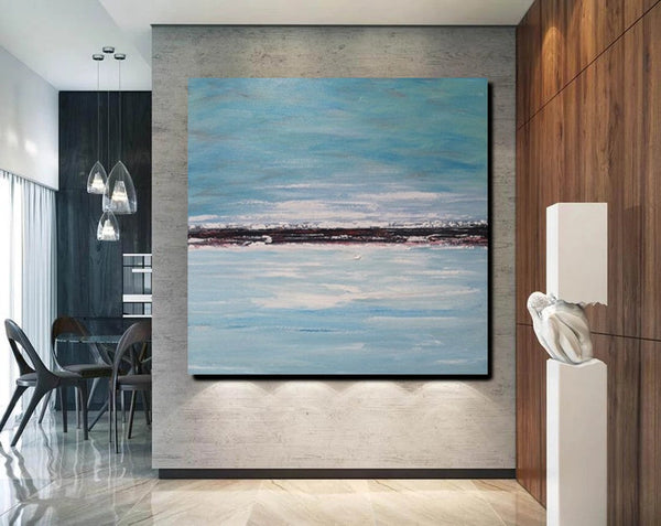 Large Paintings for Sale, Simple Abstract Paintings, Seascape Acrylic Paintings, Living Room Wall Art Painting, Original Landscape Paintings-Silvia Home Craft