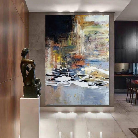 Wall Art Paintings, Hand Painted Acrylic Painting, Huge Abstract Painting, Extra Large Paintings for Living Room-Silvia Home Craft