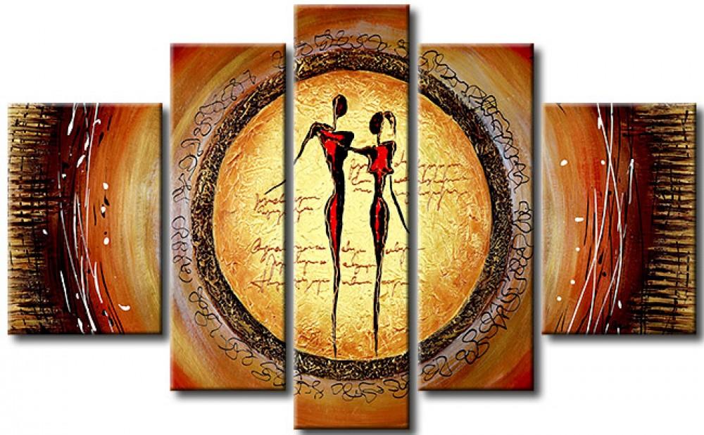 Abstract Art of Love, Acrylic Modern Paintings, 5 Piece Wall Art Painting, Paintings for Living Room, Acrylic Painting for Sale-Silvia Home Craft