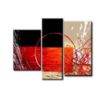 Bedroom Wall Art Paintings, Living Room Wall Painting, 3 Piece Canvas Art, Abstract Painting on Canvas, Simple Modern Art-Silvia Home Craft